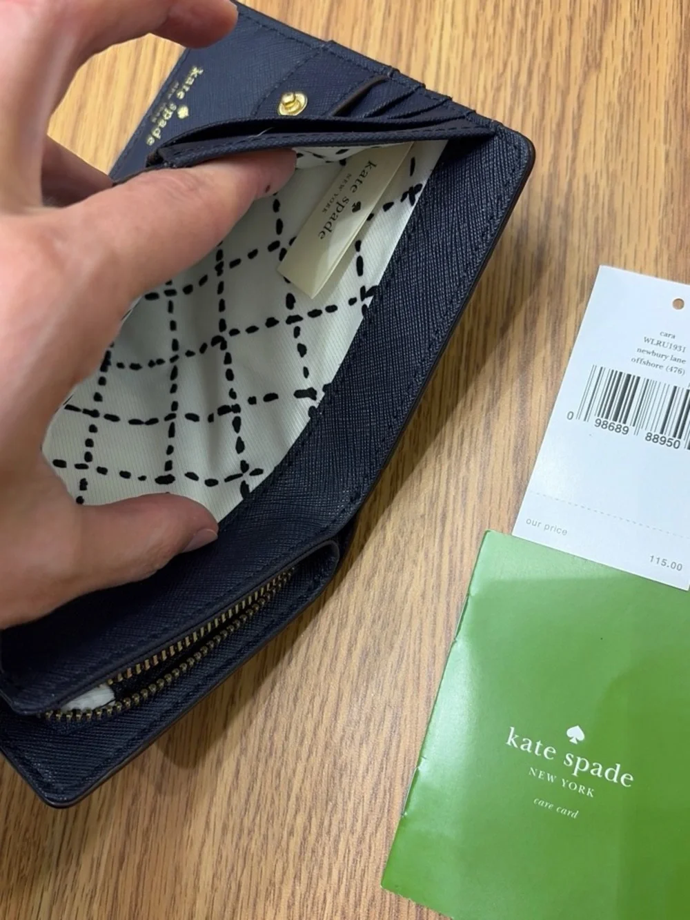 NEW Kate Spade Newbury Lane wallet Navy